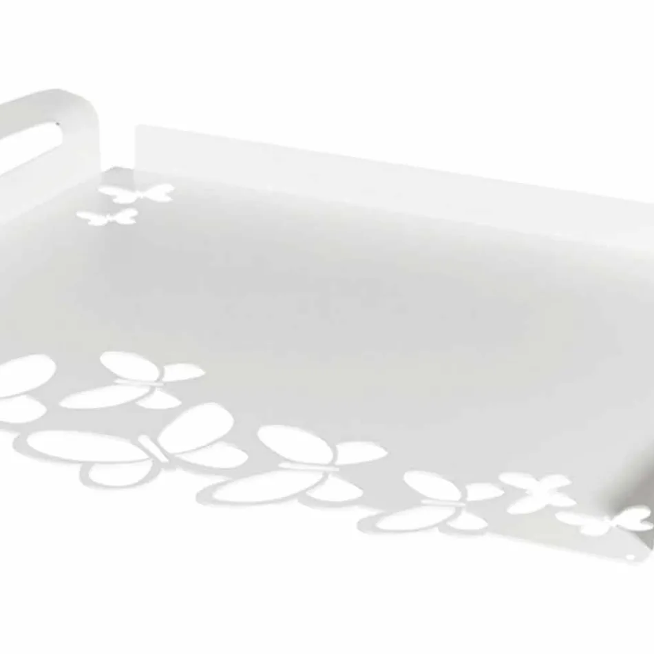 Serveringsbricka i vitt, beige eller elfenben, tillverkat i Italien - Leiden Viadurini