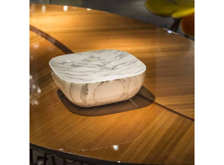 Designbricka i Arabescato Vit Carrara Marmor Tillverkad i Italien - Rock Viadurini