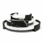 Modern rund magasin i vit Carrara-marmor tillverkad i Italien - Chet Viadurini