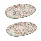 Julbricka Oval Porslin Serveringsplatta 2 stycken - Slaktarkvast Viadurini