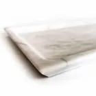 Rektangulärt bricka i polerad vit Carrara-marmor Tillverkad i Italien - Alga Viadurini