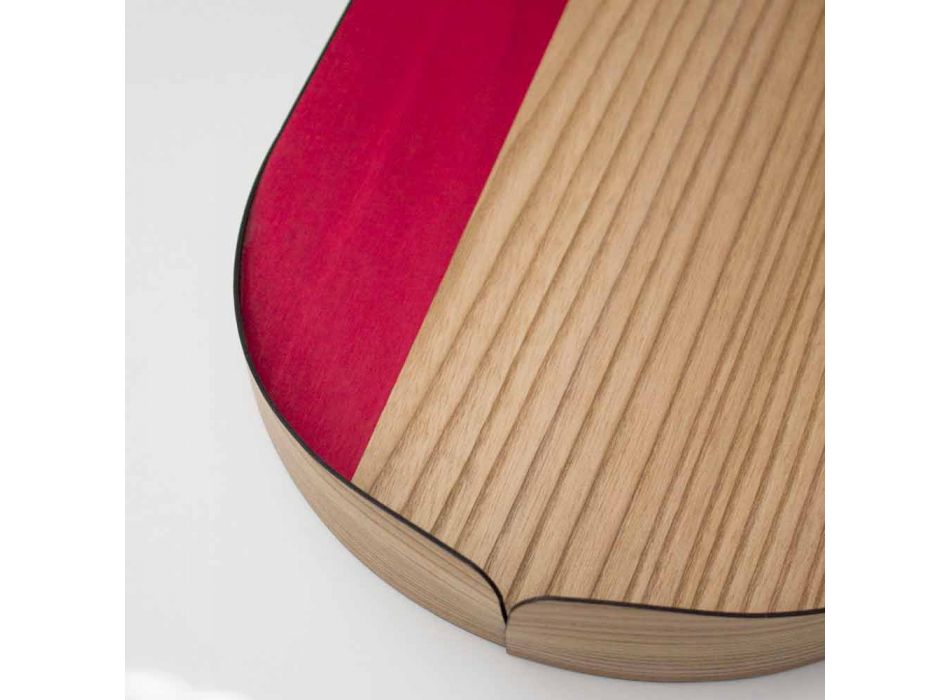 Modern rektangulär bricka i äkta naturligt trä tillverkat i Italien - Stan Viadurini