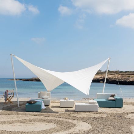 Hexagonalt segel för skuggutrymmen i plasttyg Tillverkat i Italien - Stich Viadurini