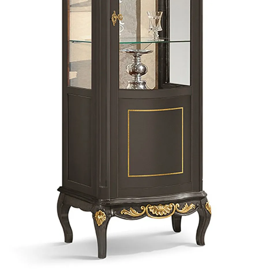 Klassisk showcase i vit valnöt eller Moka Wood Made in Italy - Chantilly Viadurini