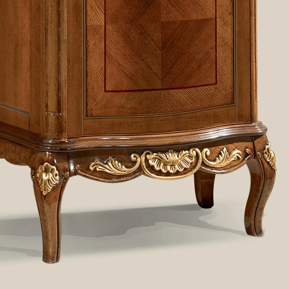 Klassisk showcase i vit valnöt eller Moka Wood Made in Italy - Chantilly Viadurini