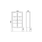 Vitrinskåp komplett med två dörrar och tre glashyllor tillverkad i Italien - godis Viadurini