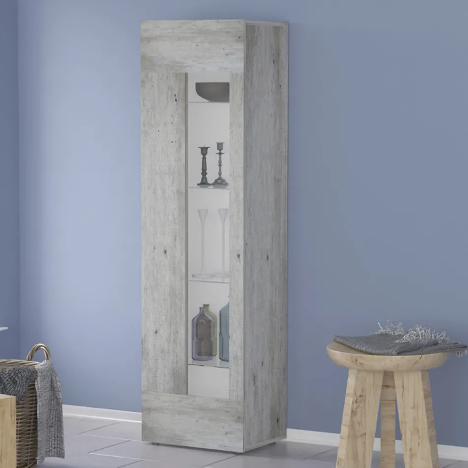 Design Vardagsrum Vitrinskåp i vitt, antracit eller betong - Suzana Viadurini