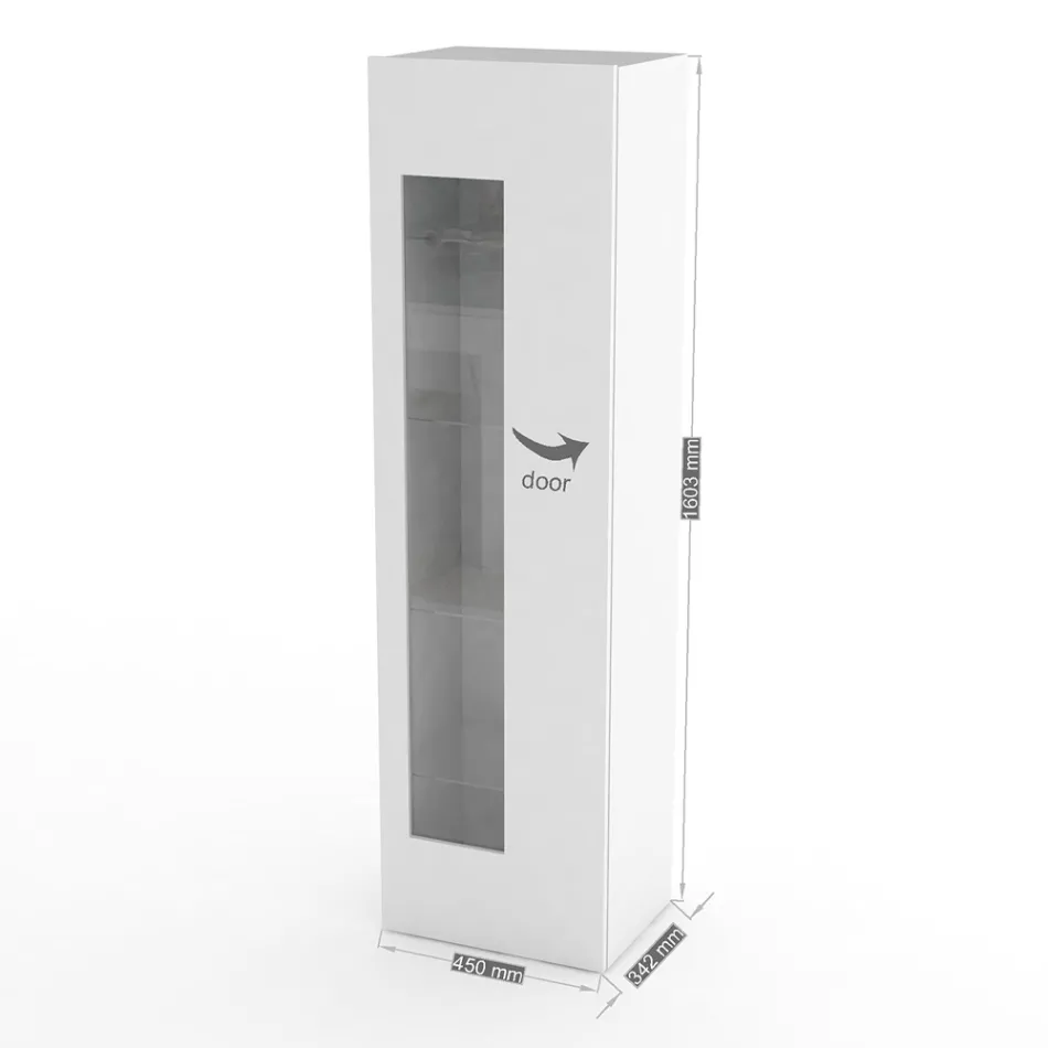 Design Vardagsrum Vitrinskåp i vitt, antracit eller betong - Suzana Viadurini