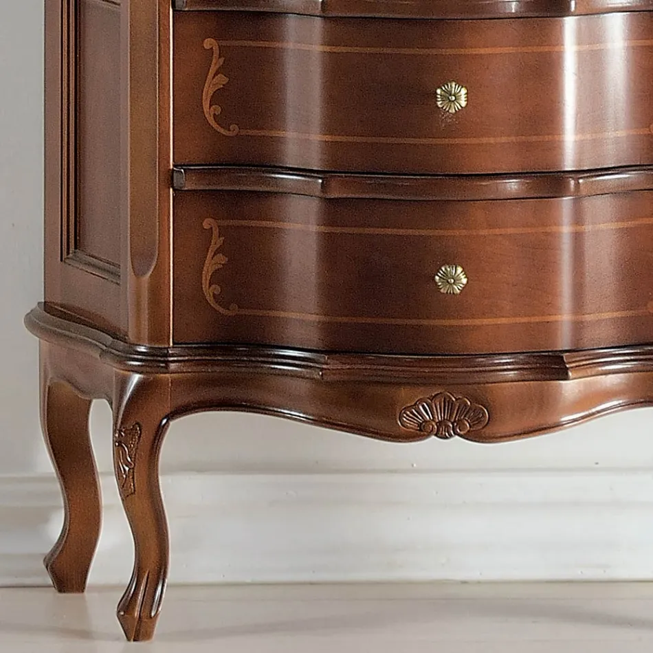 Vitrinskåp i vardagsrummet 1 dörr och 2 trälådor Tillverkad i Italien - Leonor Viadurini