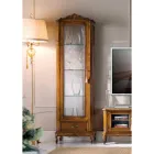 Classic Living Room Showcase i valnötsträ 1 dörr Tillverkad i Italien - Ronald Viadurini