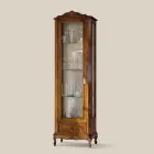 Classic Living Room Showcase i valnötsträ 1 dörr Tillverkad i Italien - Ronald Viadurini