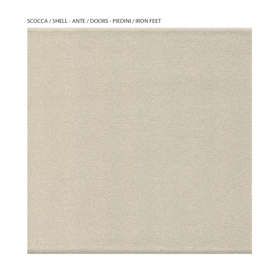 Vardagsrums vitrinskåp med 1 lucka i MDF, nickelfinish, Made in Italy - Hilde Viadurini