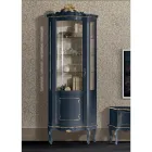 Vardagsrum trä Vitrine med 1 lyxdörr tillverkad i Italien - Leonor Viadurini