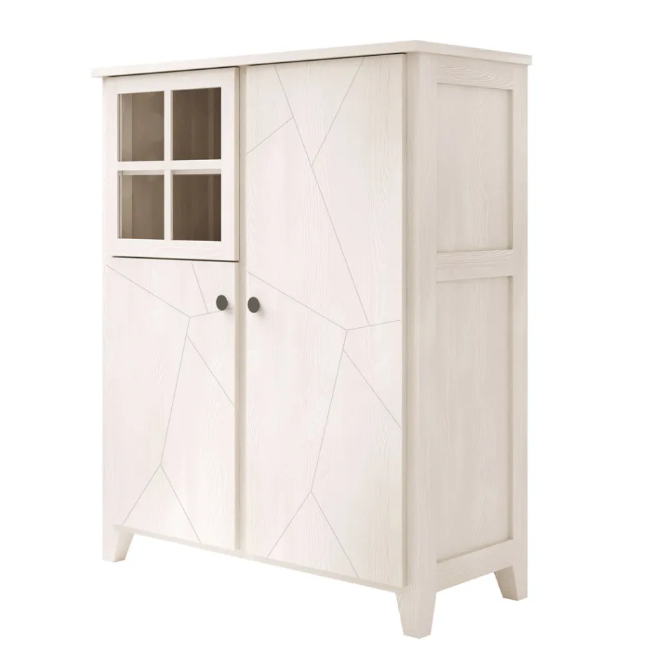 Living Room Showcase Struktur i massivt granträ Tillverkad i Italien - Pascual Viadurini