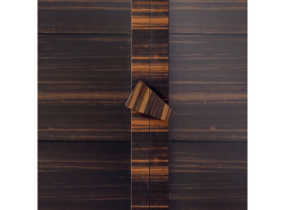 Grilli Zarafa massivt träskåp med 2 dörrar gjorda i Italien av design Viadurini
