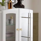 Enfärgad badrumsskylt med 2 dörrar och glashyllor - godis Viadurini