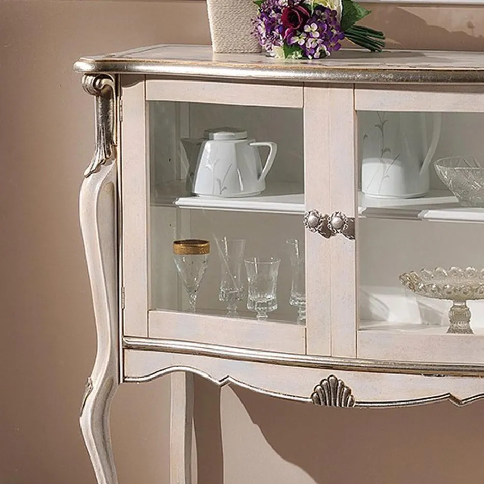 Living Room Showcase 2 dörrar i valnöt eller vitt trä Tillverkad i Italien - London Viadurini