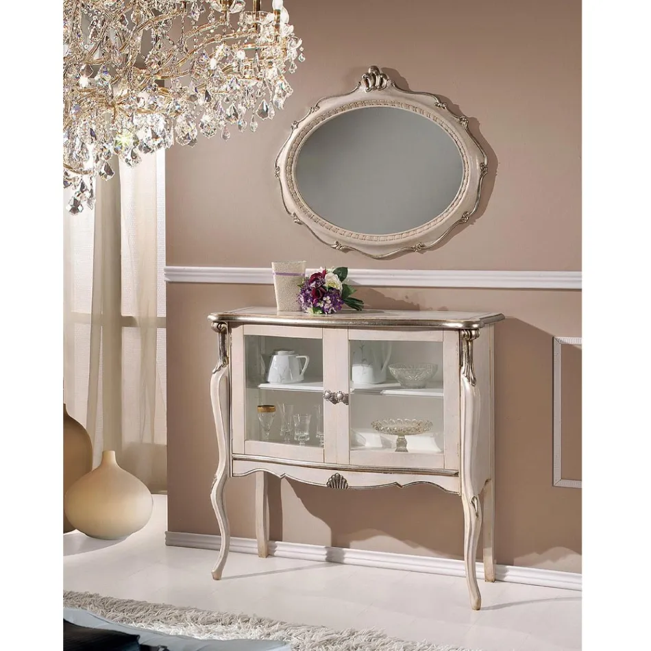 Living Room Showcase 2 dörrar i valnöt eller vitt trä Tillverkad i Italien - London Viadurini