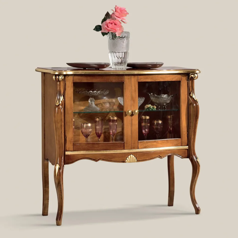 Living Room Showcase 2 dörrar i valnöt eller vitt trä Tillverkad i Italien - London Viadurini