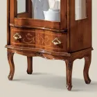 Classic Living Room Showcase Valnötsträ med dörr Tillverkad i Italien - Versaille Viadurini
