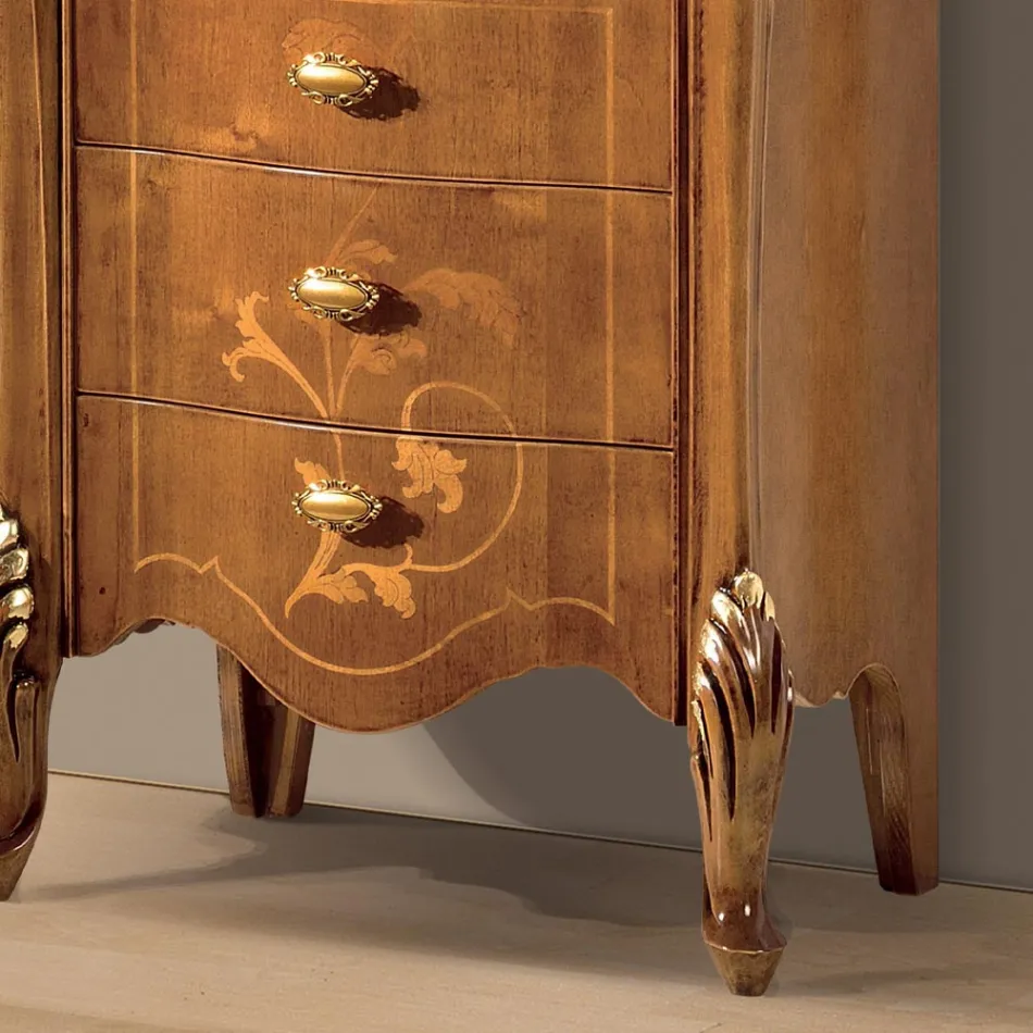 Living Room Showcase med 1 glasdörr och 3 lådor Tillverkad i Italien - London Viadurini