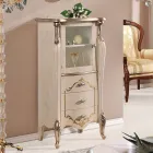 Living Room Showcase med 1 glasdörr och 3 lådor Tillverkad i Italien - London Viadurini