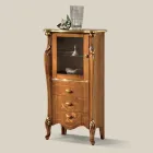 Living Room Showcase med 1 glasdörr och 3 lådor Tillverkad i Italien - London Viadurini