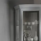 Hörn Vitrinskåp med 1 dörr och 2 glashyllor Tillverkat i Italien - Denka Viadurini