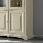 Vitrinskåp med 2 trädörrar och 2 glasdörrar Made in Italy - Fenrir Viadurini