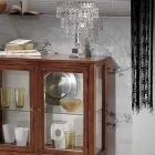 Vitrin med glashyllor och stoppad rygg Tillverkad i Italien - Assur Viadurini