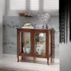 Vitrin med glashyllor och stoppad rygg Tillverkad i Italien - Assur Viadurini