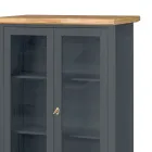 Vitrinskåp i trä med 1 låda, 2 dörrar och 2 hyllor Tillverkat i Italien - Nanna Viadurini