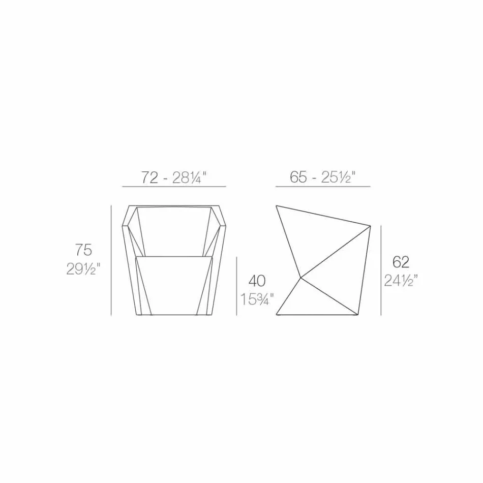 Vondom Faz vitlackad trädgårdstol med modern design Viadurini