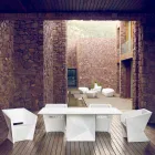 Vondom Faz vitlackat trädgårdsbord L200xP100cm med design Viadurini