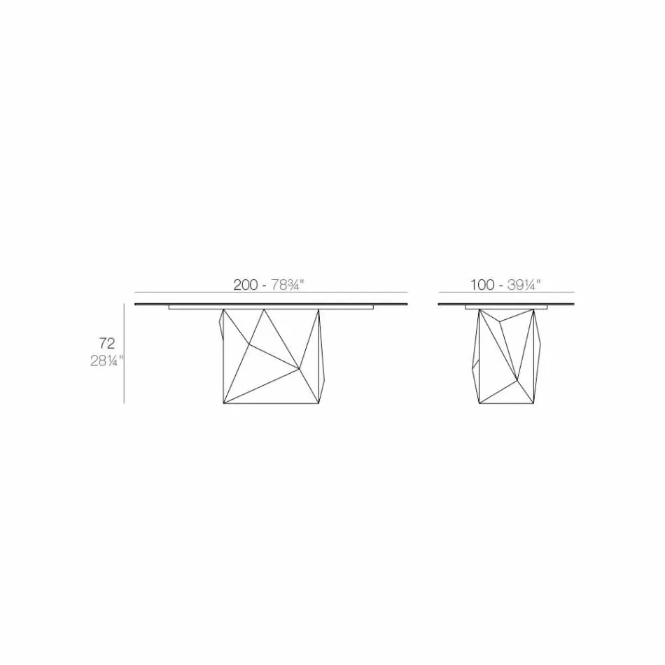 Vondom Faz vitlackat trädgårdsbord L200xP100cm med design Viadurini