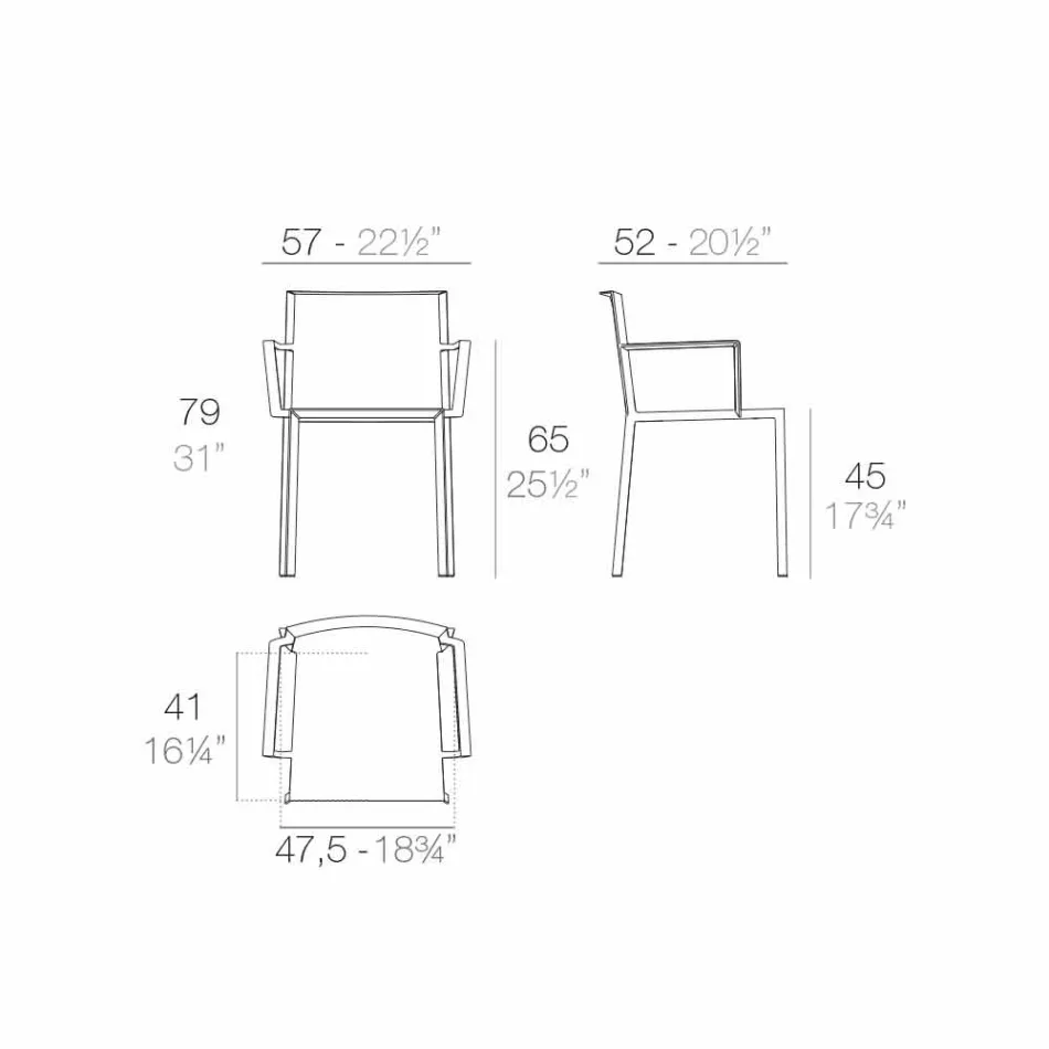 Vondom Quartz stol med armstöd i modern design Viadurini