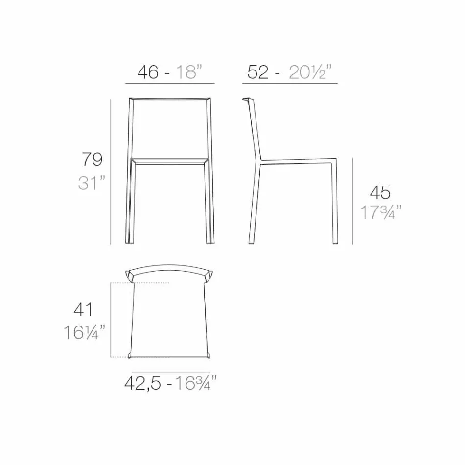 Vondom Quartz stapelbar trädgårdsstol med modern design Viadurini