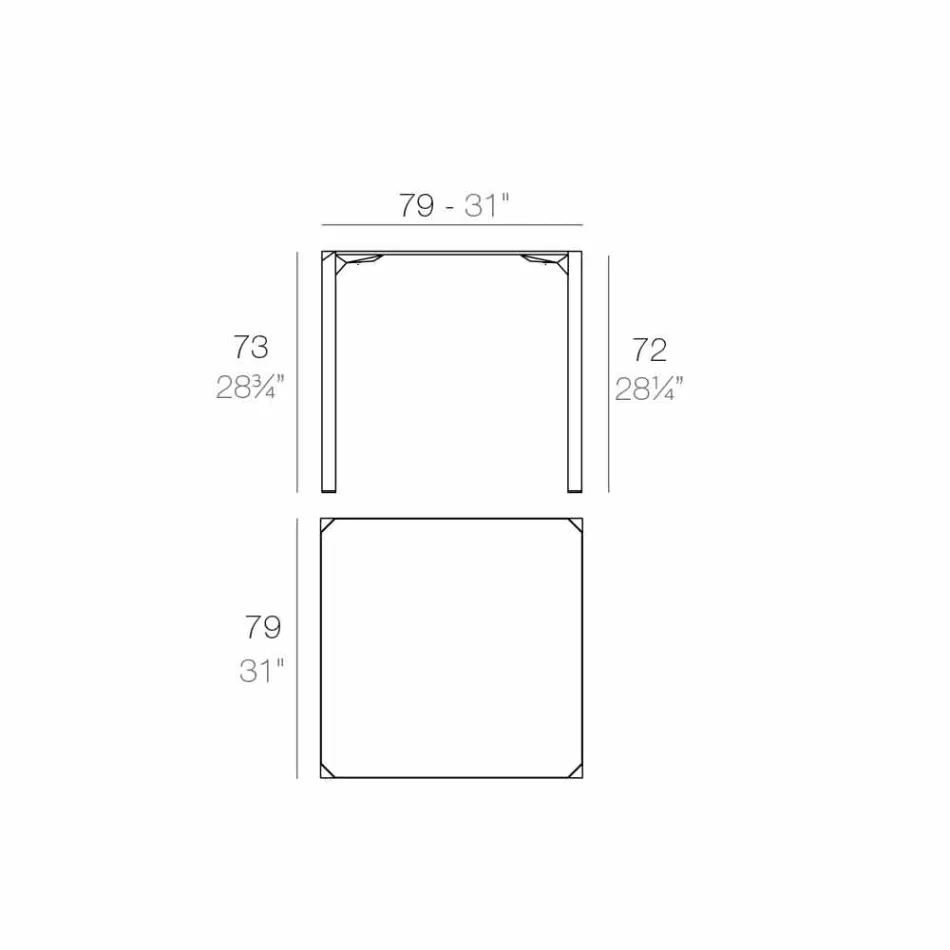 Vondom Quartz utomhus firkantbord med modern design Viadurini