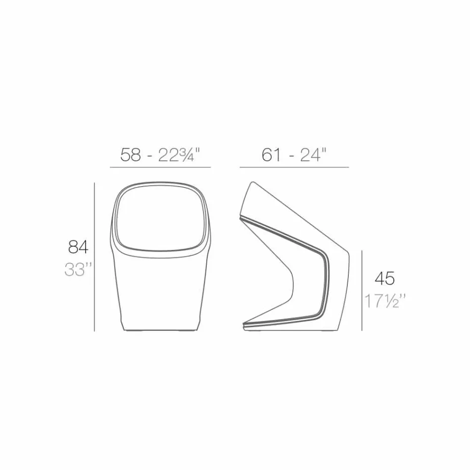 Vondom Ufo trädgårdsstol i modern vit design Viadurini