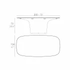 Vondom Ufo vit design utomhusbord L200xP100 cm Viadurini