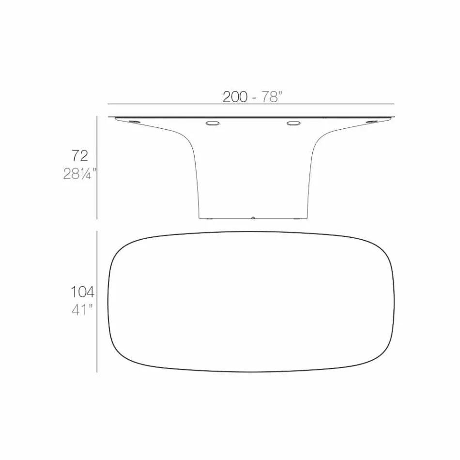 Vondom Ufo vit design utomhusbord L200xP100 cm Viadurini