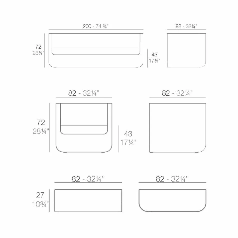 Vondom Ulm utomhus lounge med modern vit design Viadurini