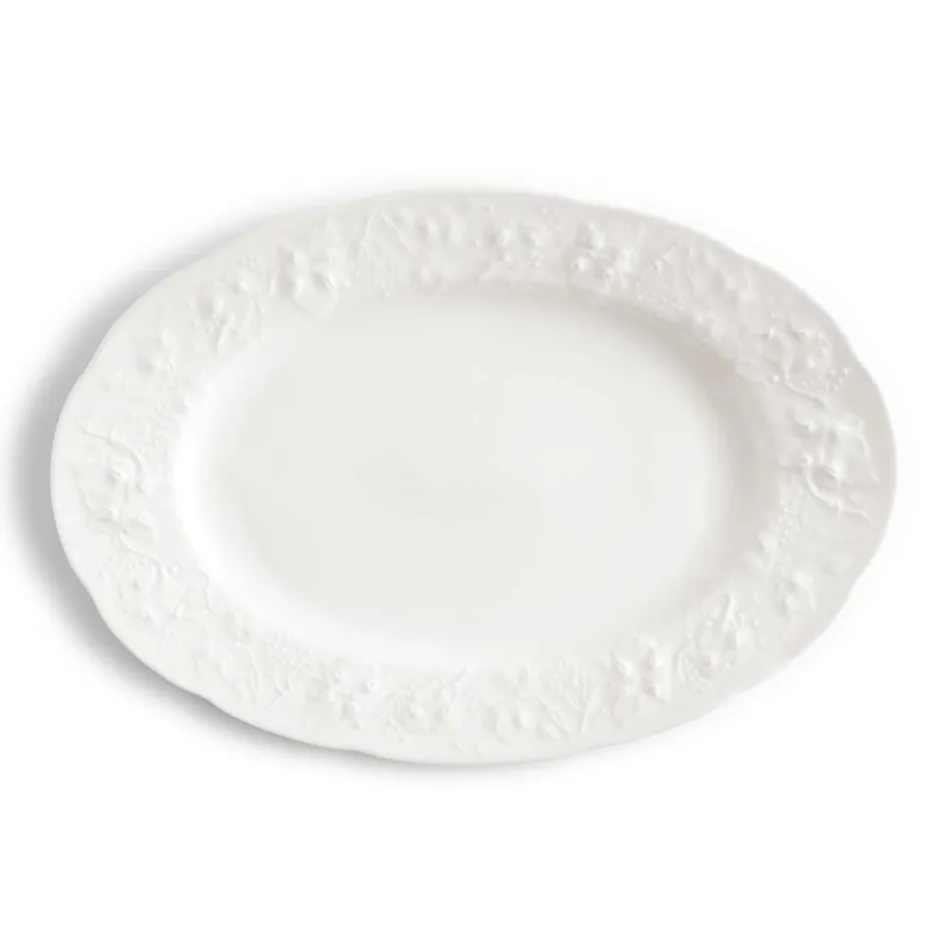 Stor turen och bricka i vitt porslinsdekorerat design - Gimignano Viadurini